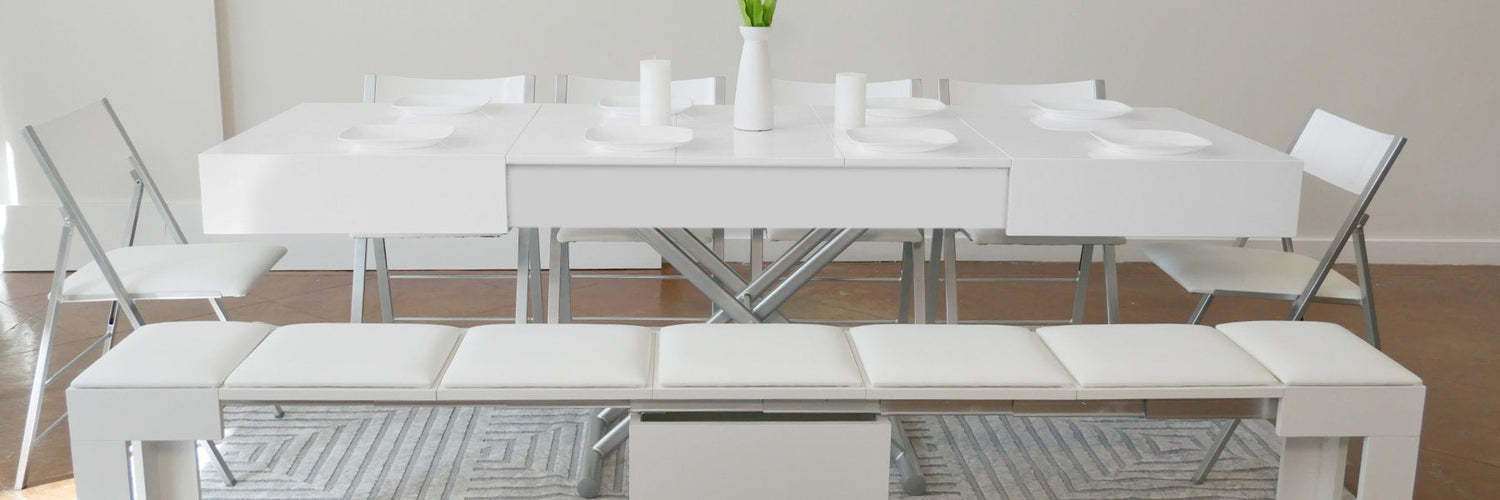 Purchase dining sets online and ship worldwide. Modern, contemporary & other stylish, high-end tables & chair sets only from Expand Furniture.