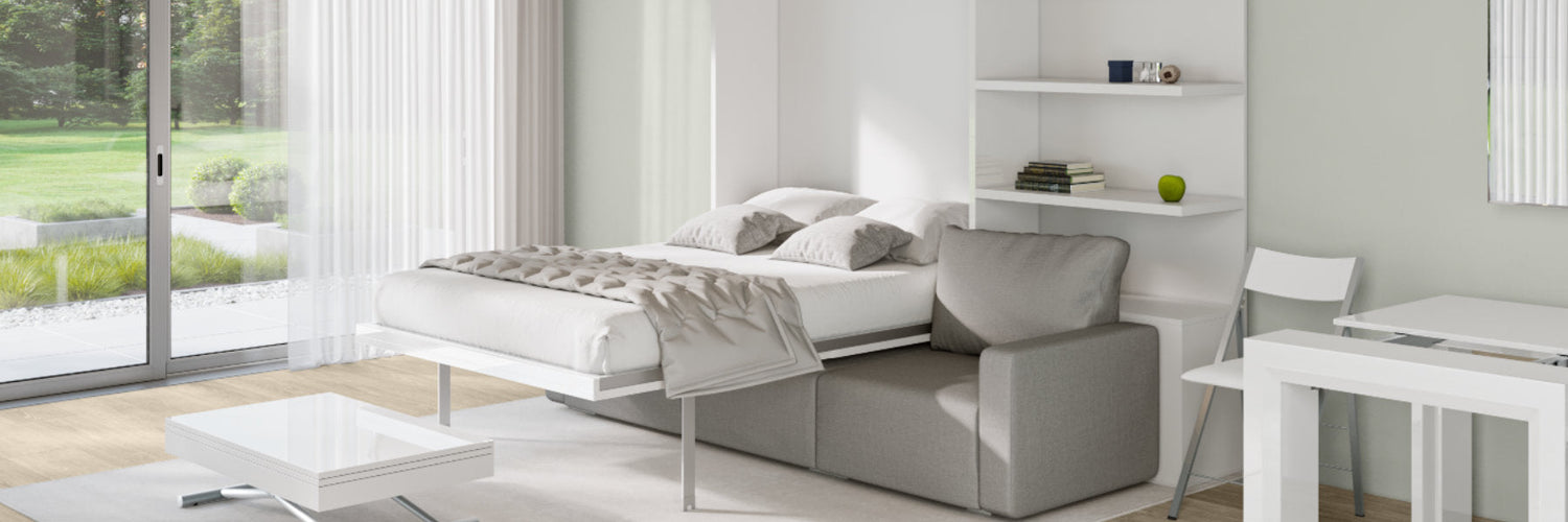 Sofa wall beds and sectional wallbeds are perfect for apartments, lofts & small space living. Browse Expand Furniture's top-rated wall bed sofas online now.