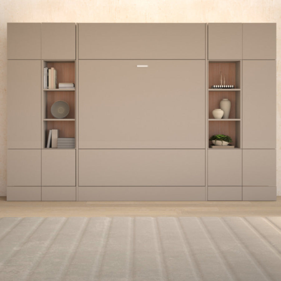 partial open and closed cupboards - modular design - with murphy bed