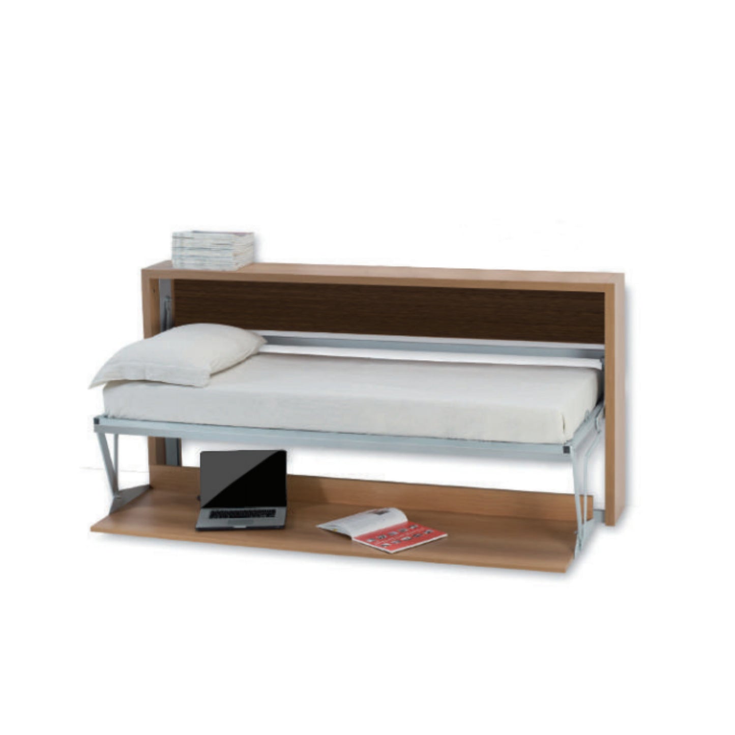 Compatto-horizontal-single-bed-with-balanced-desk-bed-opened