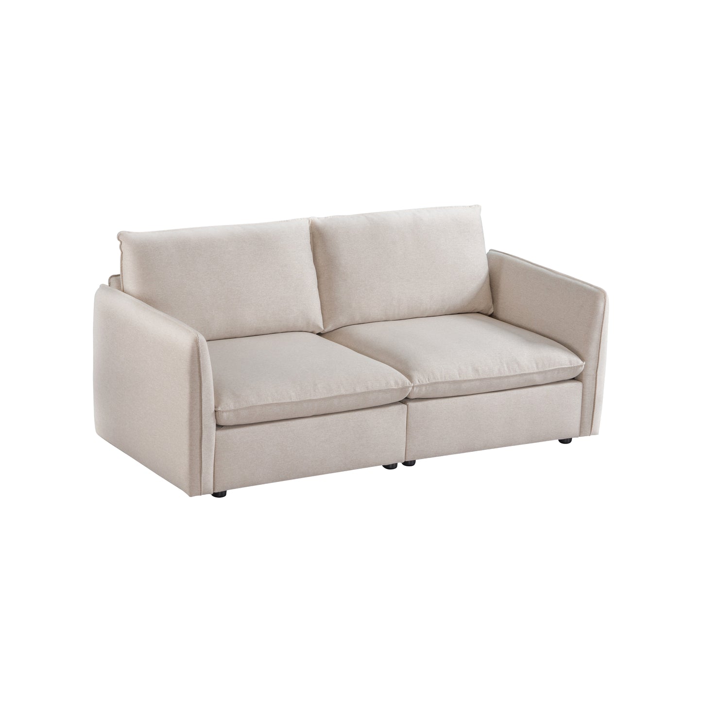 2 seat modular mosaic couch in champagne color