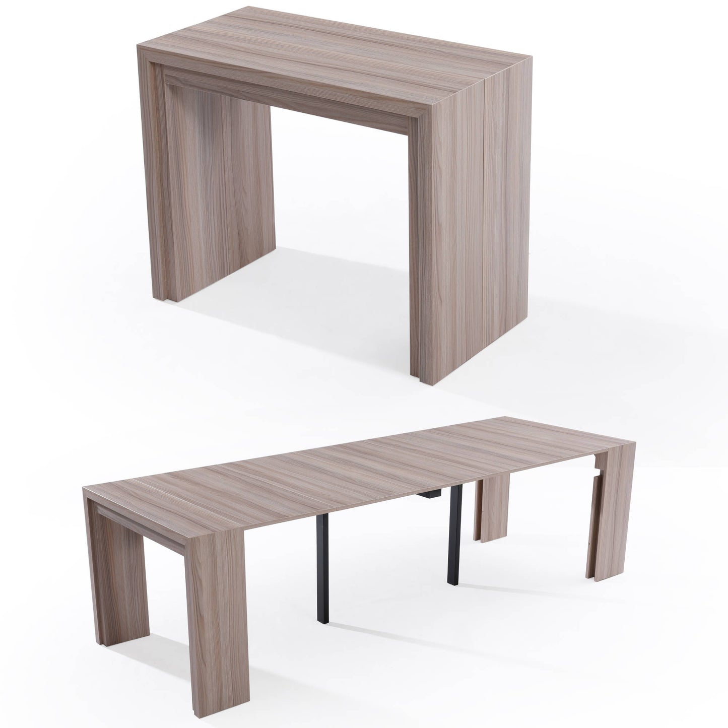 Junior Giant extending transforming Table in Wood Cedar color