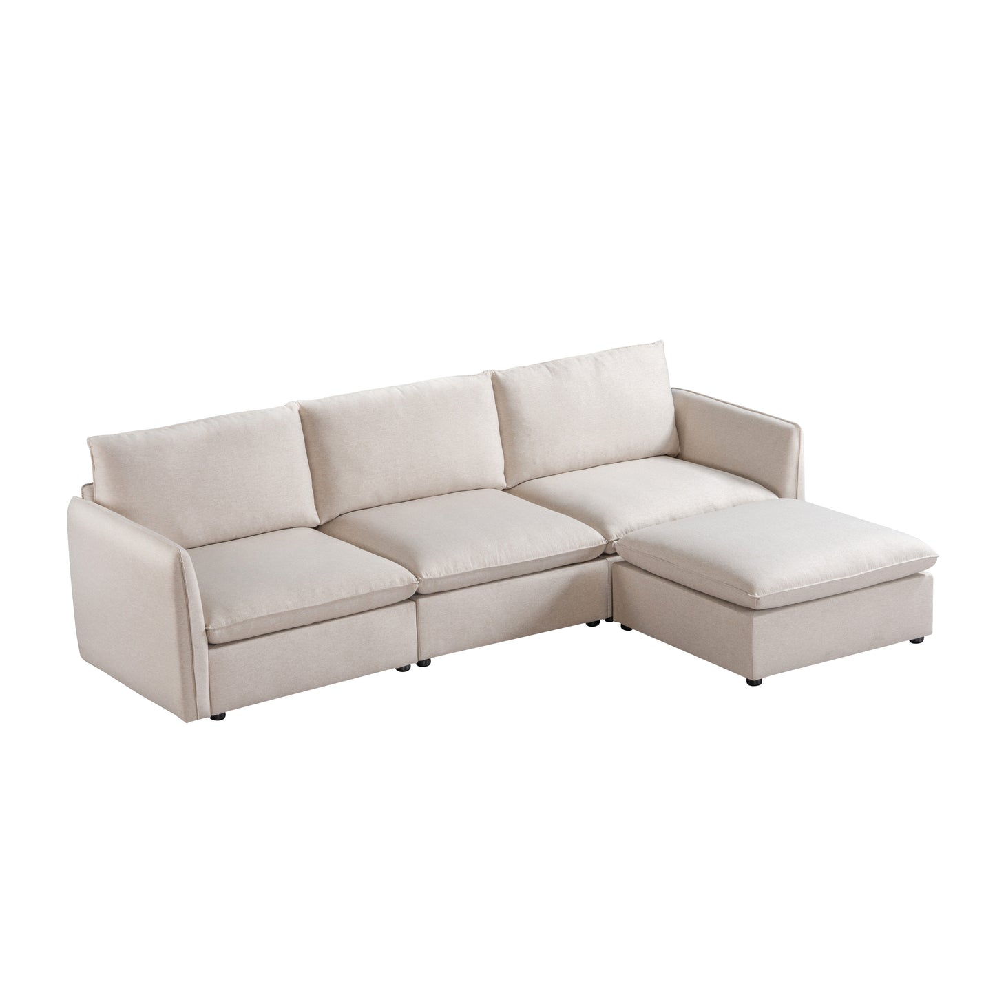 Mosaic modular sectional champagne colored sofa