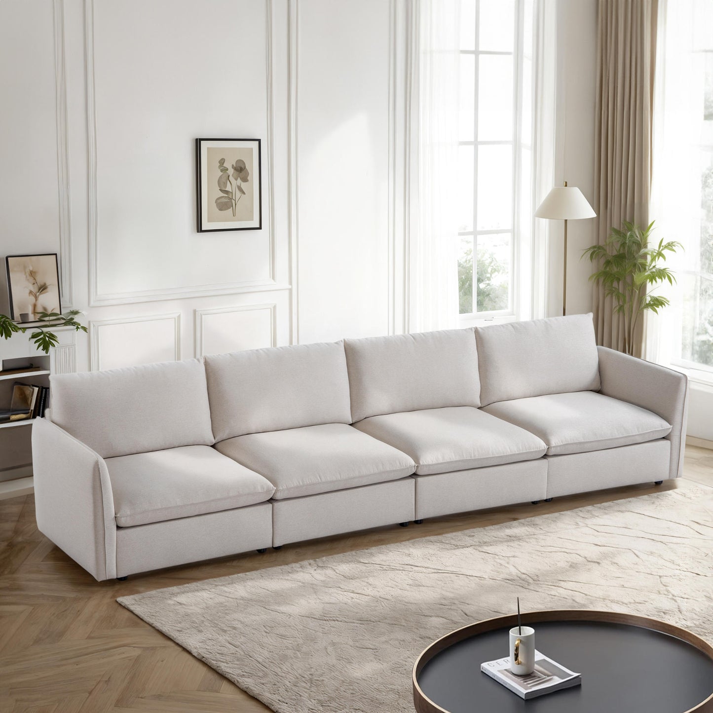 Mosaic single module sofa expansion used to expand a sofa wide