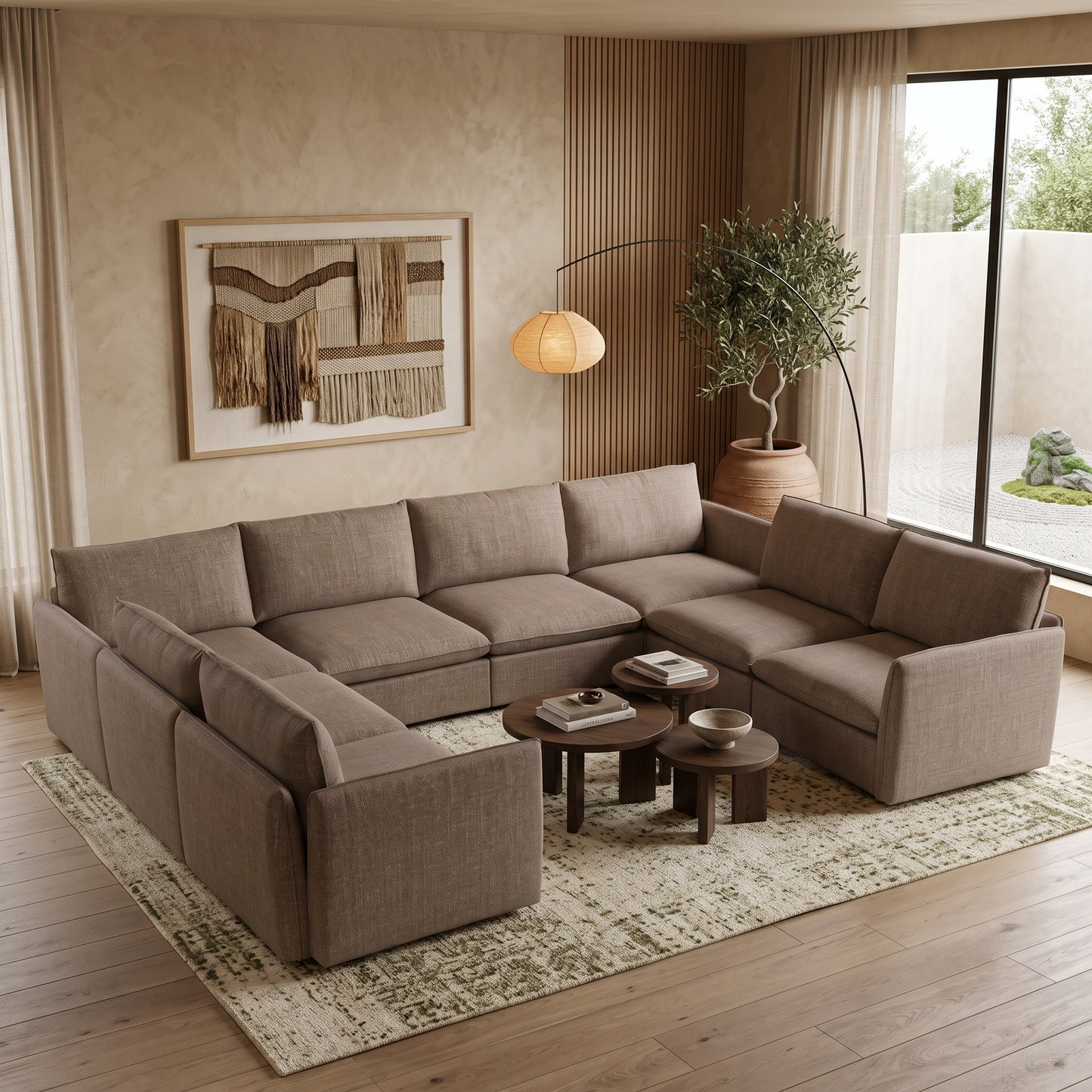 Mosaic super sectional modular sofa | Chestnut