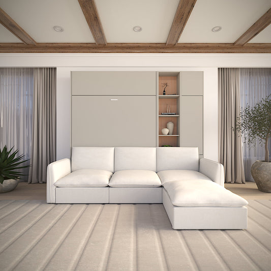 Sectional Couch Murphy Bed System by expand furniture - dune taupe color