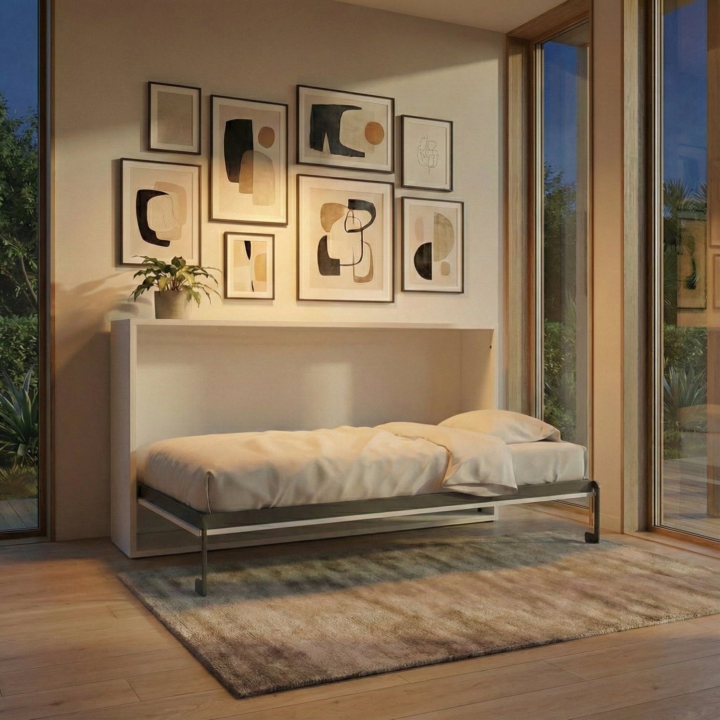 Panel Horizontal Twin Murphy Bed