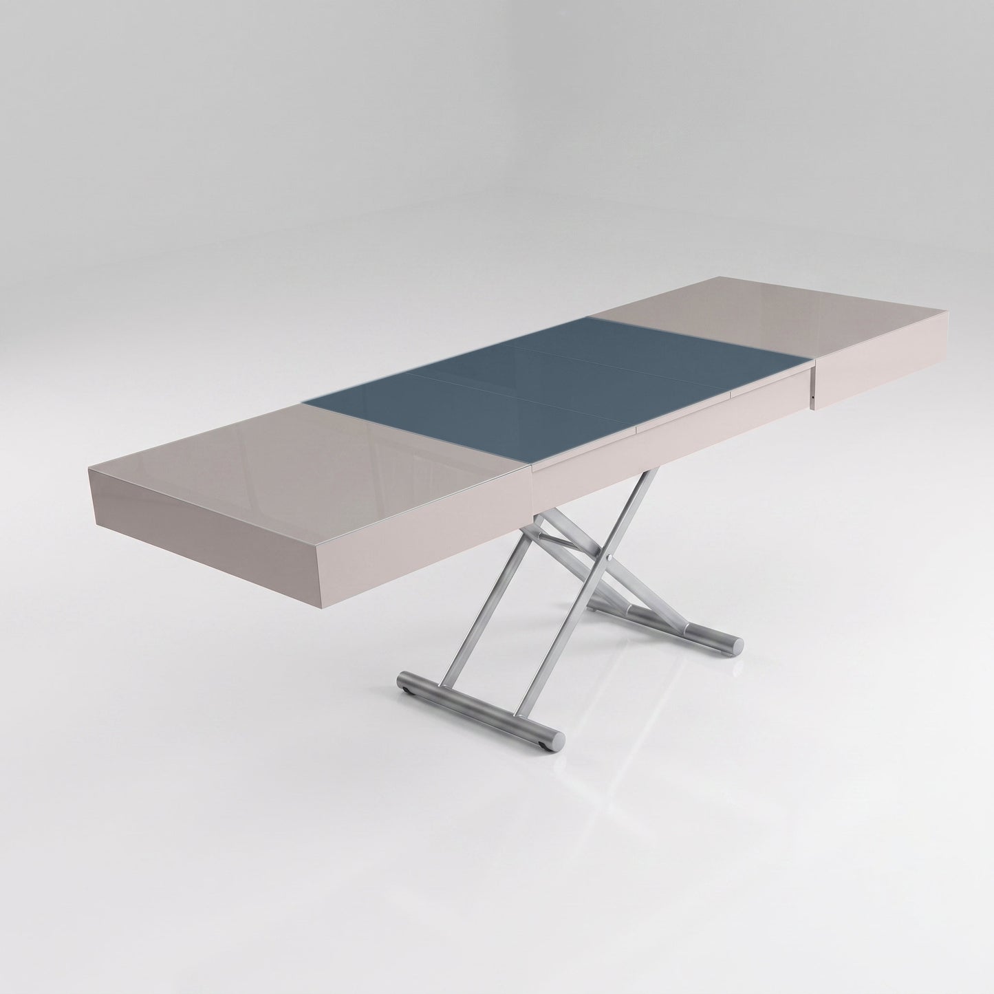 Glass extending table | Mocha Light Grey Glass