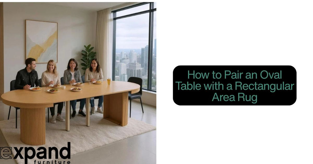 How to Pair an Oval Table with a Rectangular Area Rug