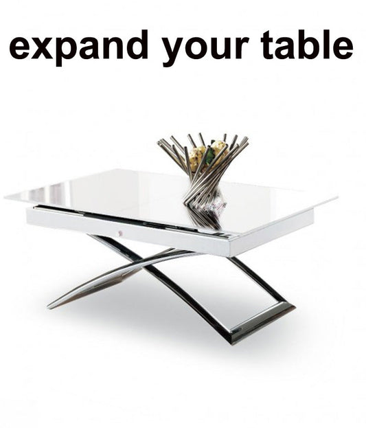 expanding table with push button lift