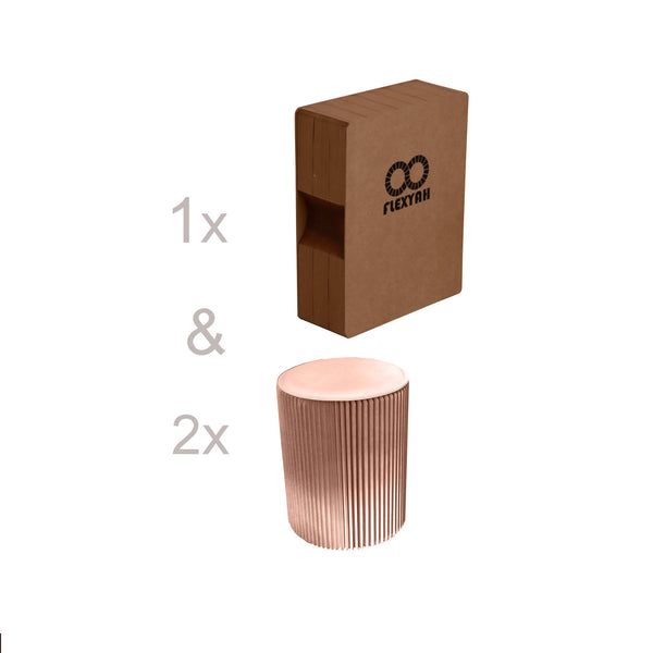 FlexYah Brown combo: 1x Bench + 2x Stools – Expand Furniture