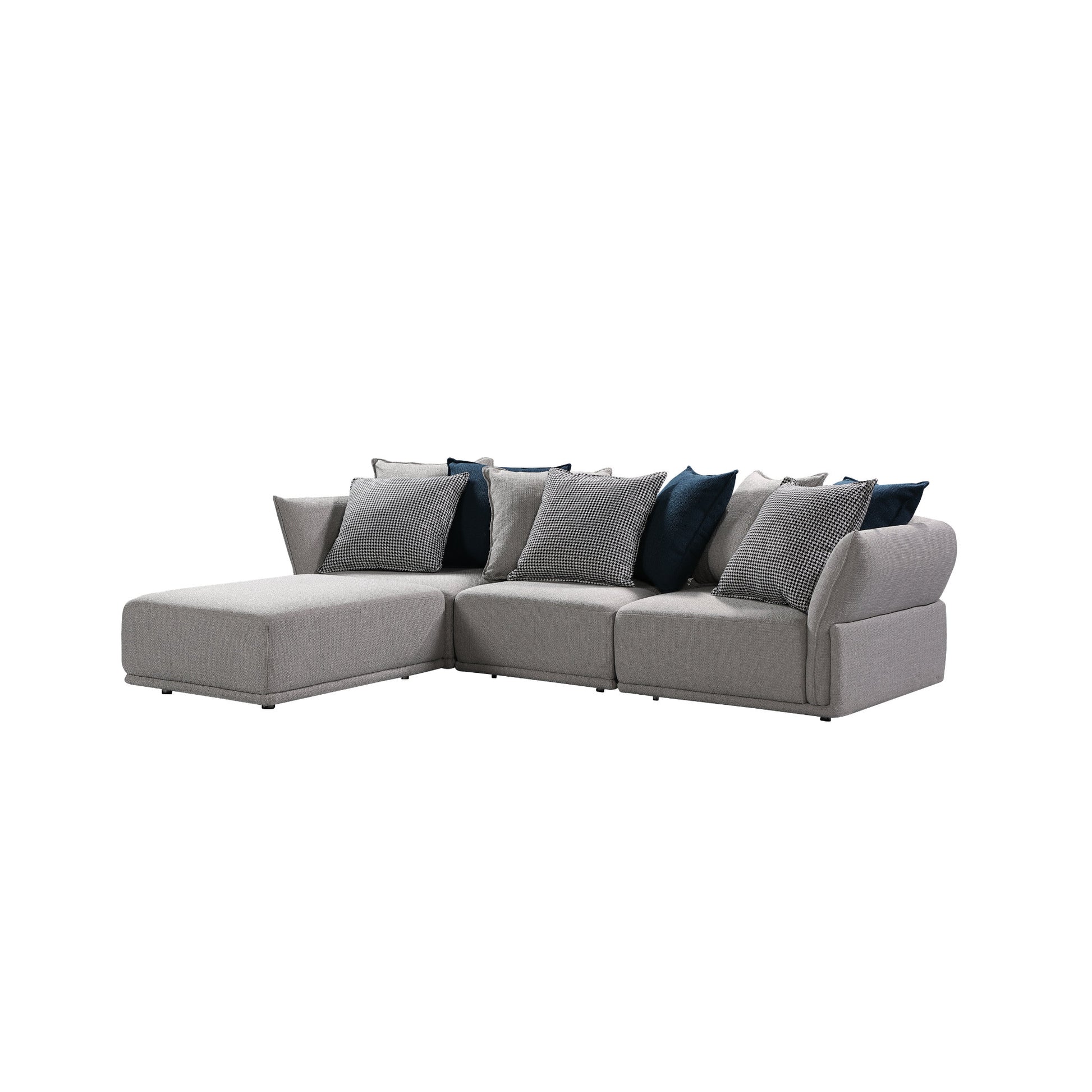 4 module sectional stratus sofa includes a large ottoman