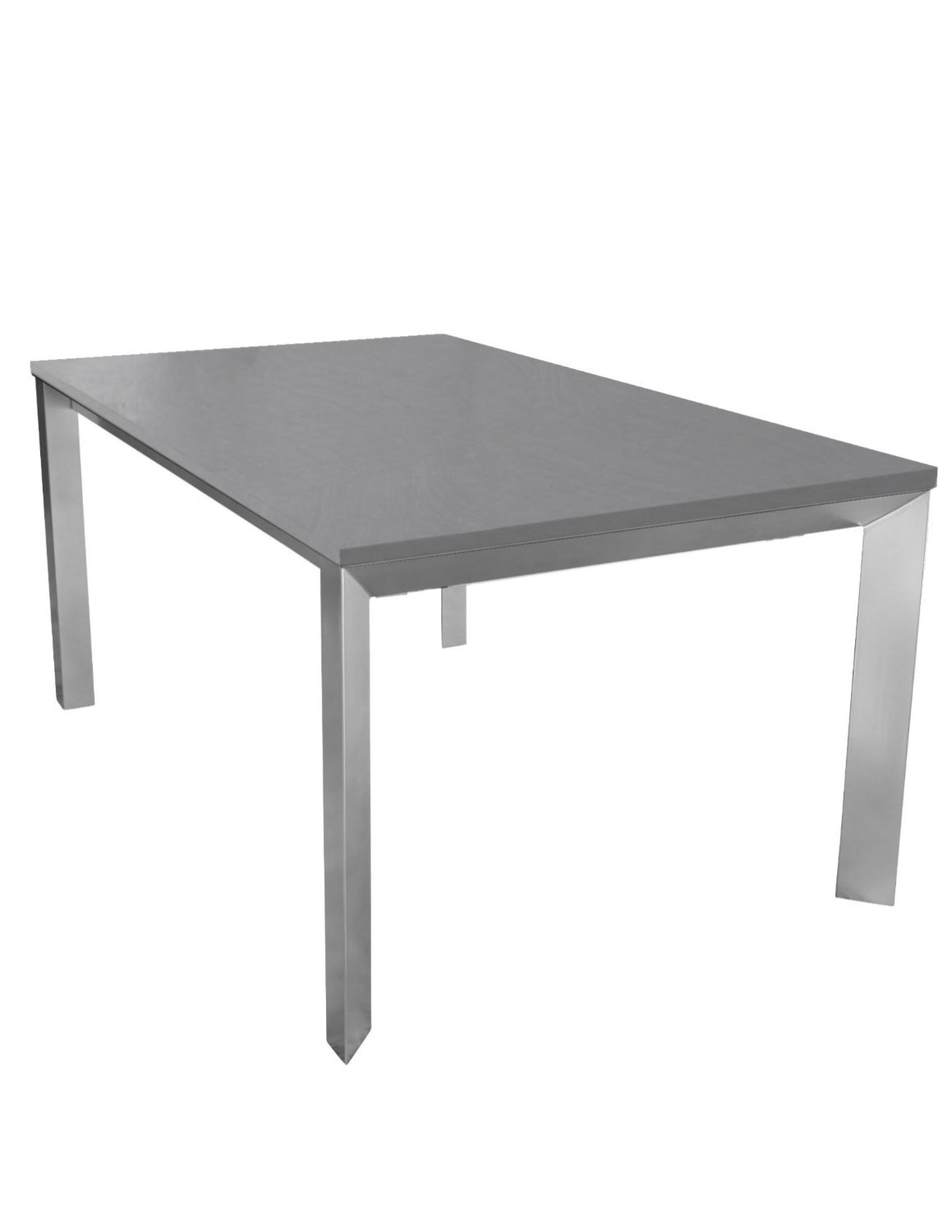 Abode extending table in concrete texture finish with silver legs - expanding dinner table