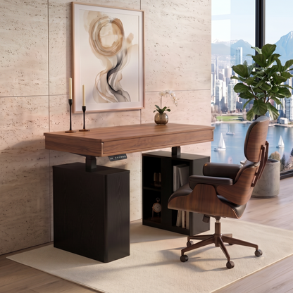 Archive Flow in a home - flip top desk and height adjustable | Chocolate Walnut