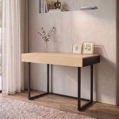 Archive fold closed as minimal office table  | Champagne Ash