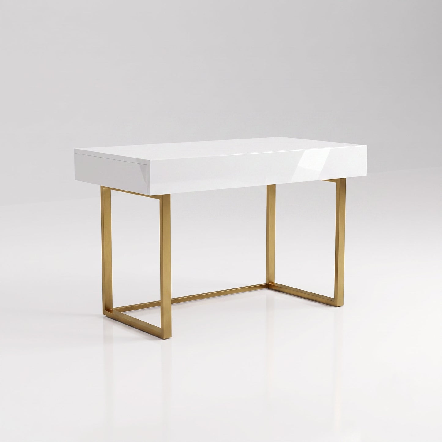 Archive fold office to table closed | Gloss White - Satin Gold