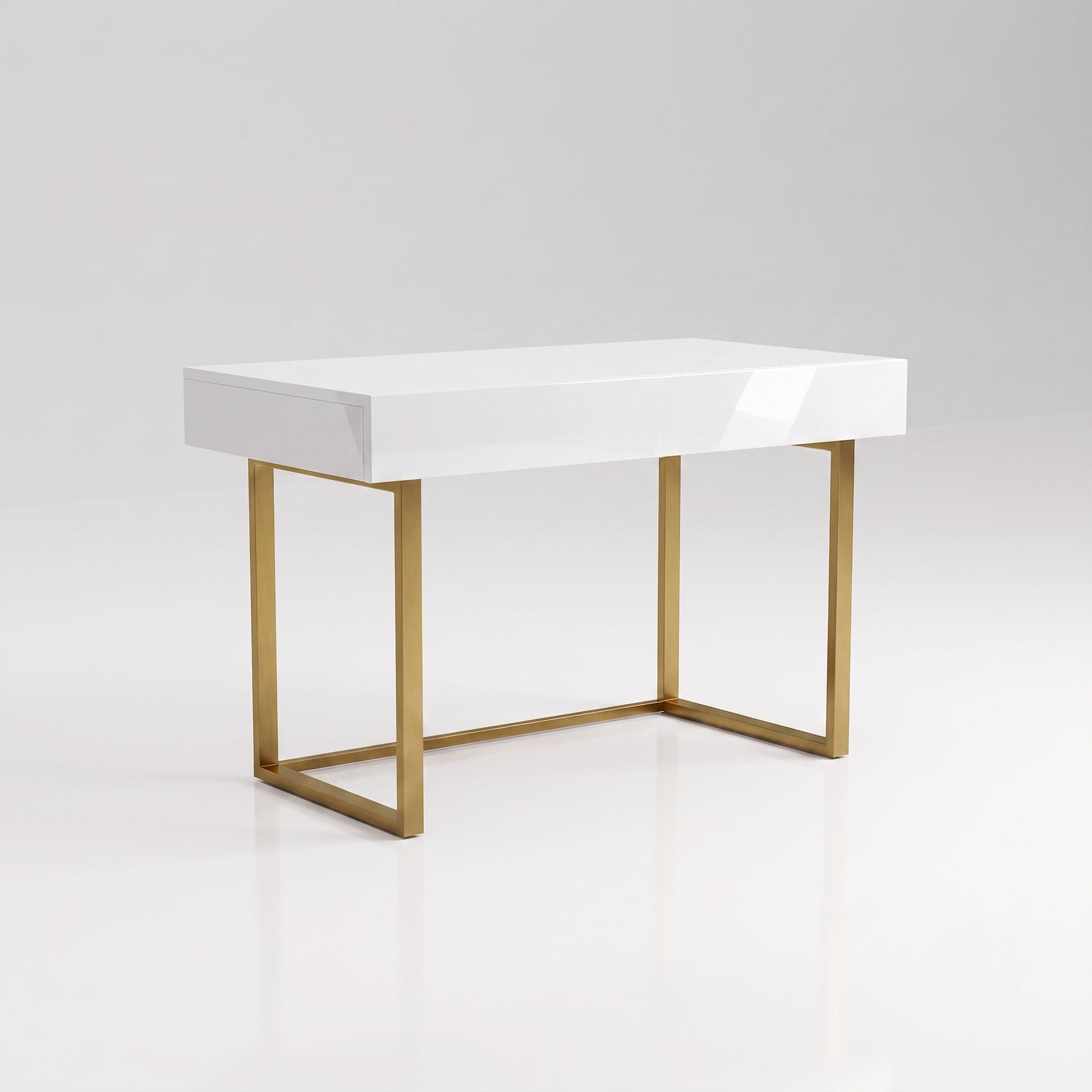 Archive fold office to table closed | Gloss White - Satin Gold