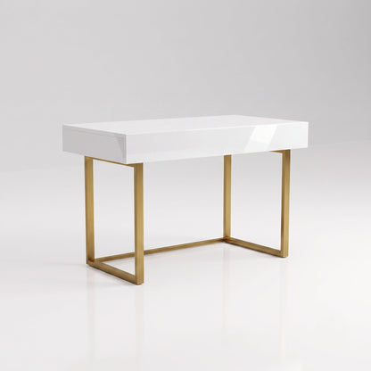 Archive fold office to table closed | Gloss White - Satin Gold