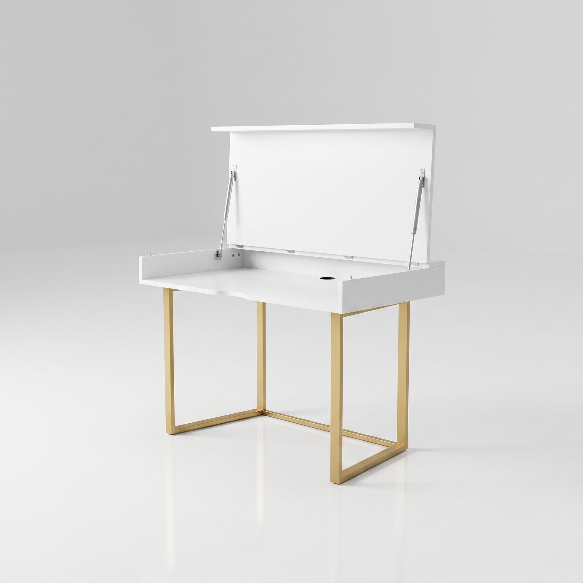Archive fold office to table opened | Gloss White - Satin Gold