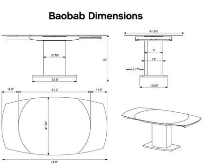 Dimensions of baobab