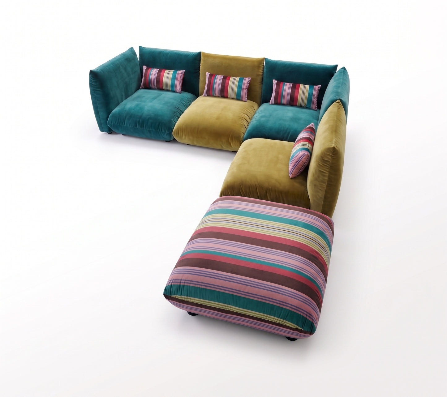 Basso v2: Modular Low Profile Sectional Sofa Set