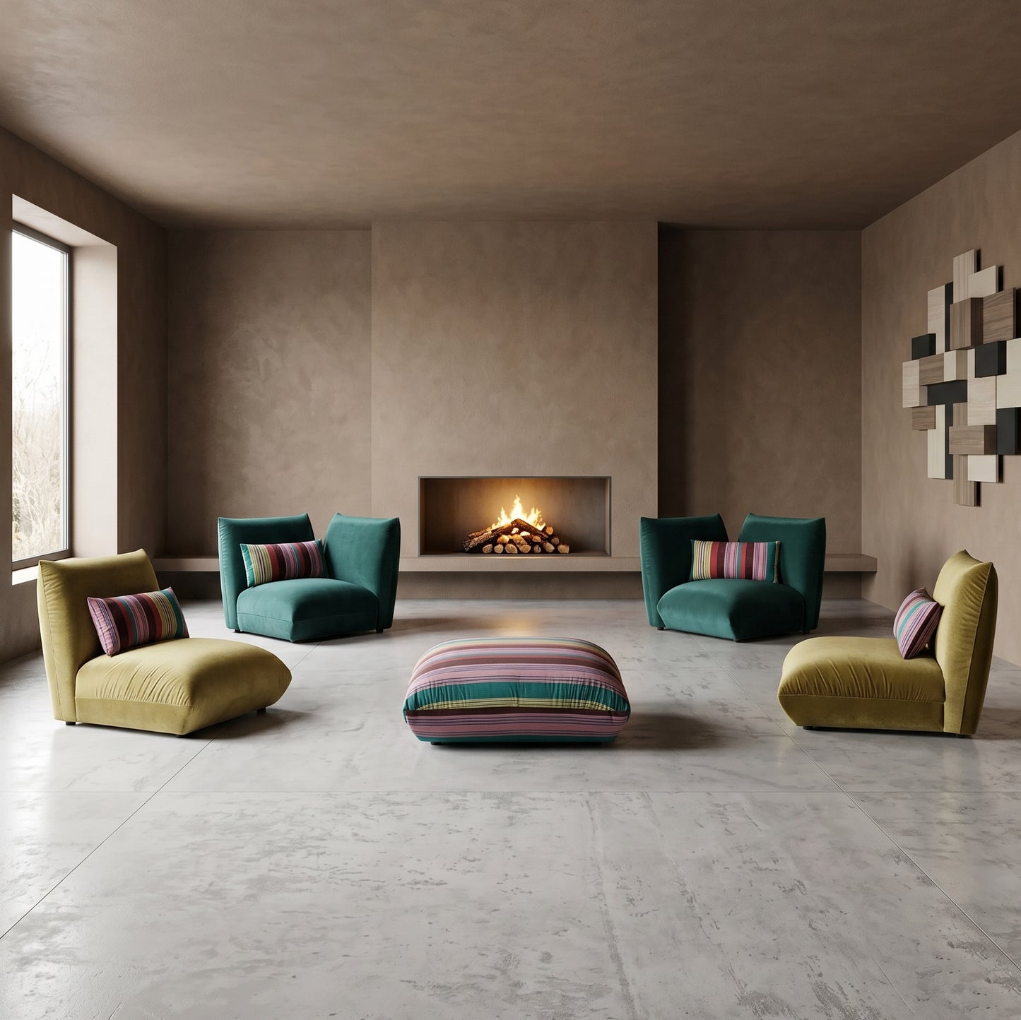 Basso v2: Modular Low Profile Sectional Sofa Set