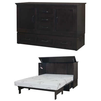 Cabinet bed buffet murphy chest in dark shadow black wood - Expand Furniture beds