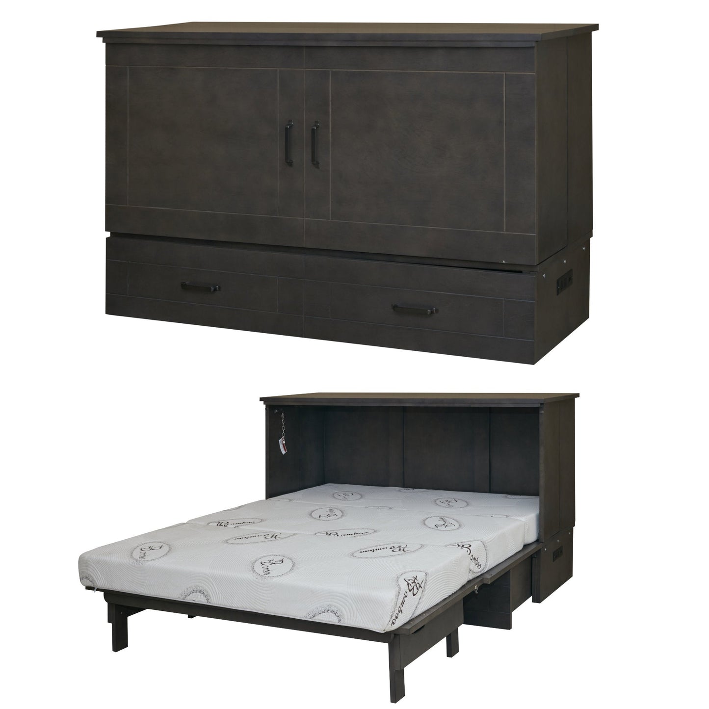 Cabinet bed murphy bed chest in Grey stained wood