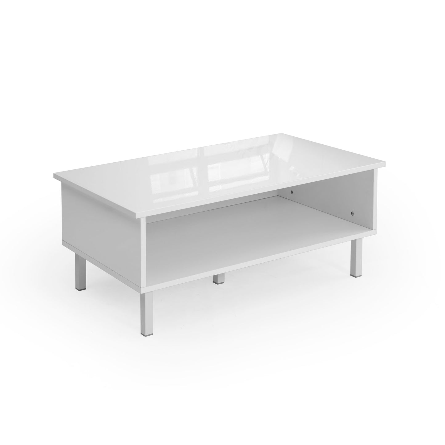 Cache White gloss table with massive storage area