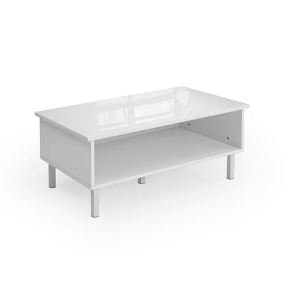 Cache White gloss table with massive storage area