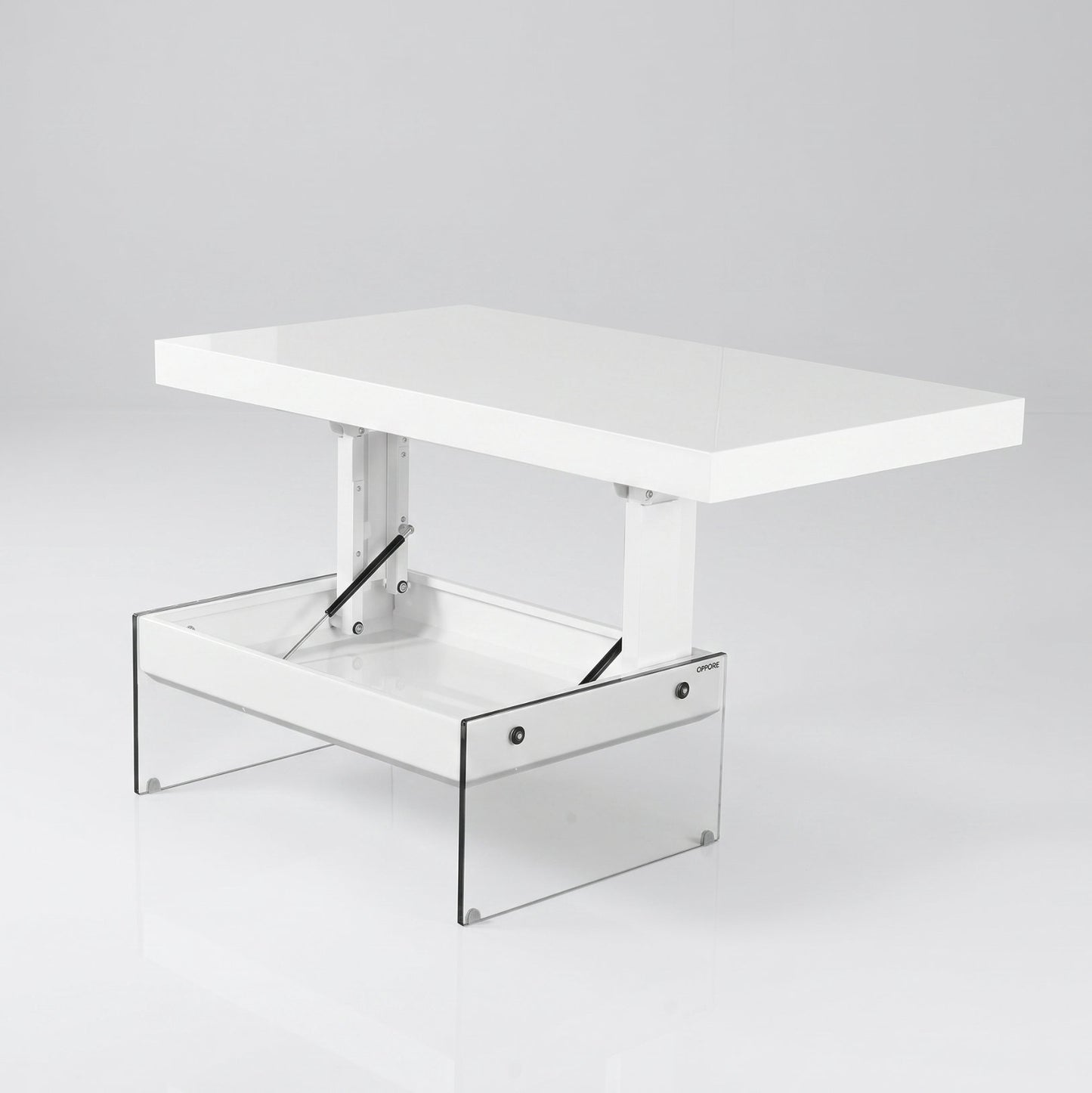 Cadence table raised to show storage function | Glossy White
