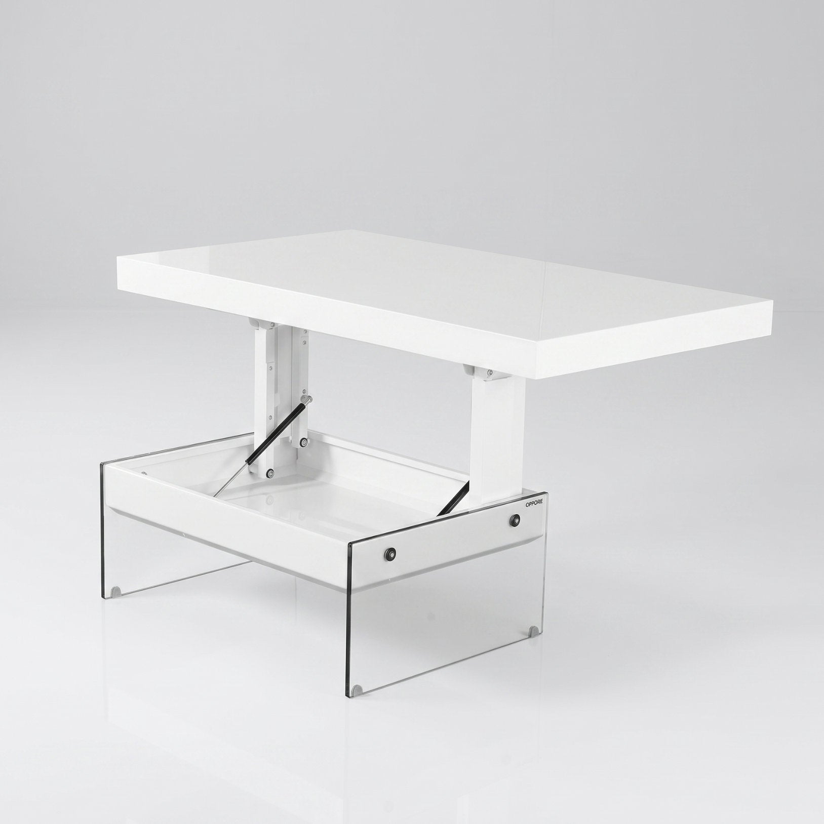 Cadence table raised to show storage function | Glossy White