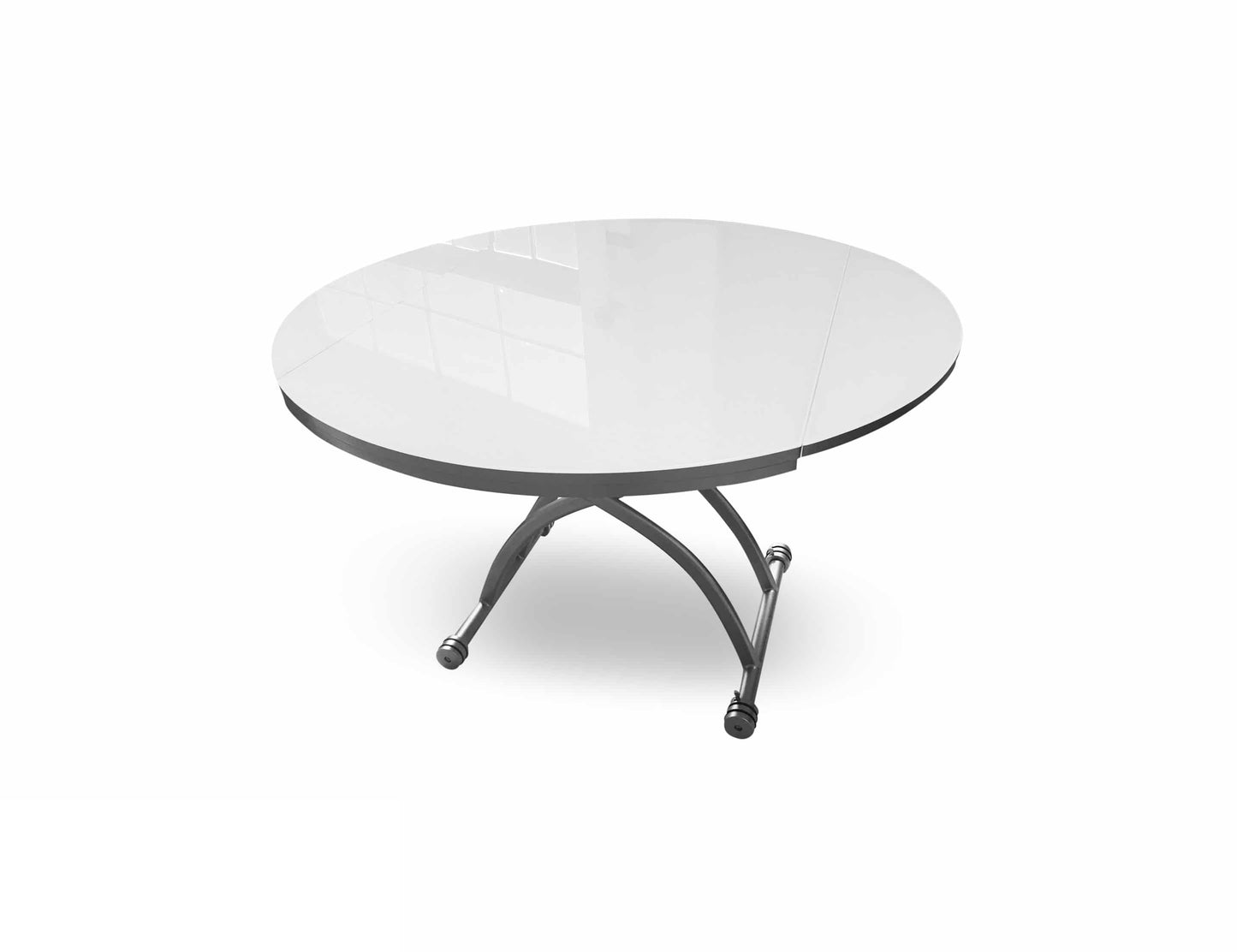 Chord-Round-Glass-lifting-lowering-coffee-convertible-dining-table-in-white-glass