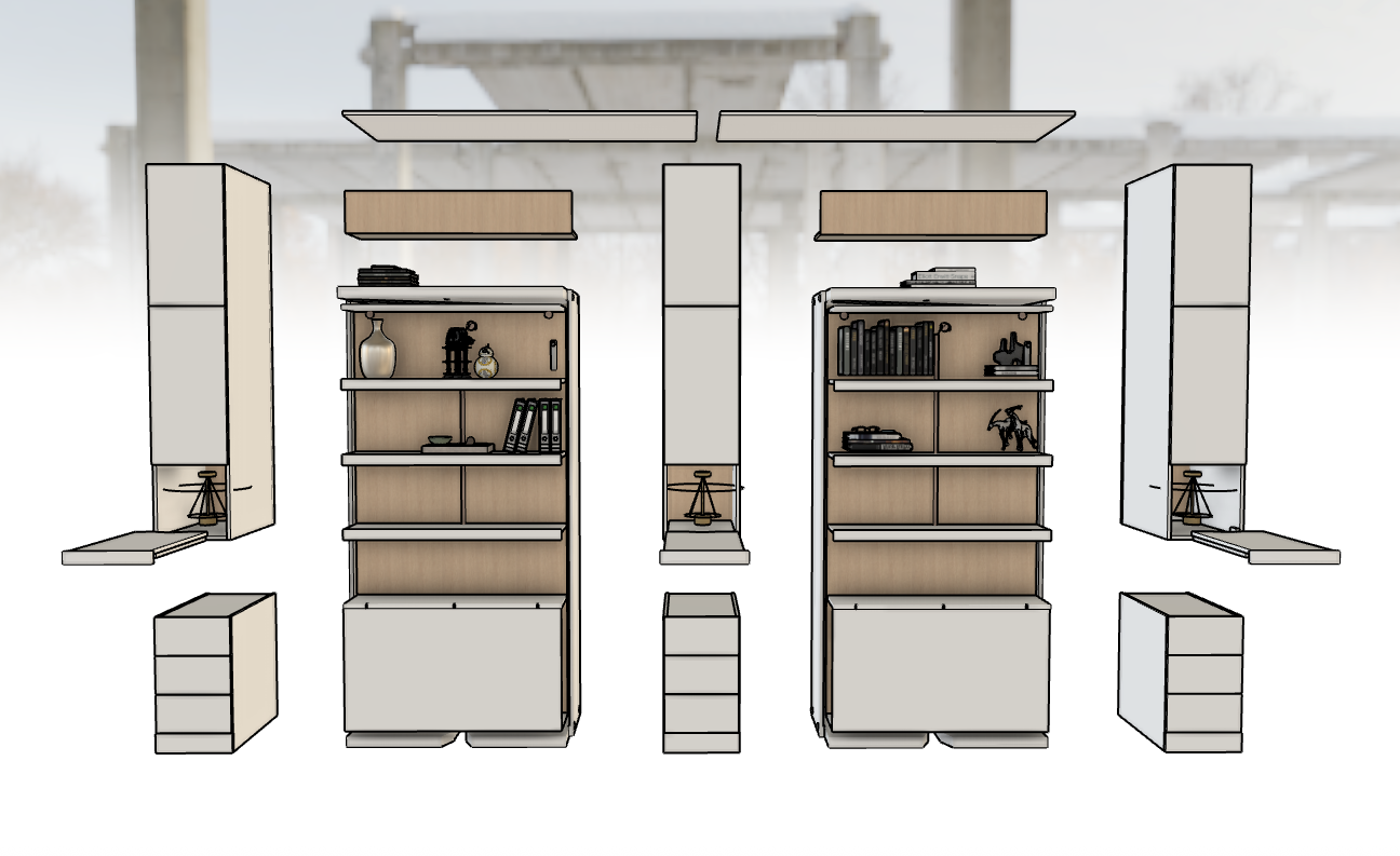 Custom furniture design with 3d drawing and modeling by our interior designers