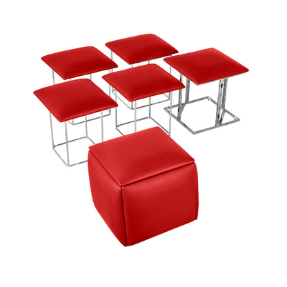 Companion-Cube-5-in-1-seats-in-red-eco-leather-ottoman-space-saver