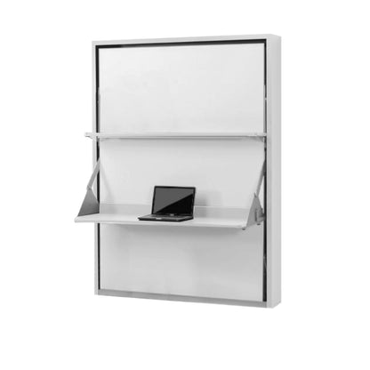 Compatto-Desk-wall-bed-with-floating-shelf-in-white-matte