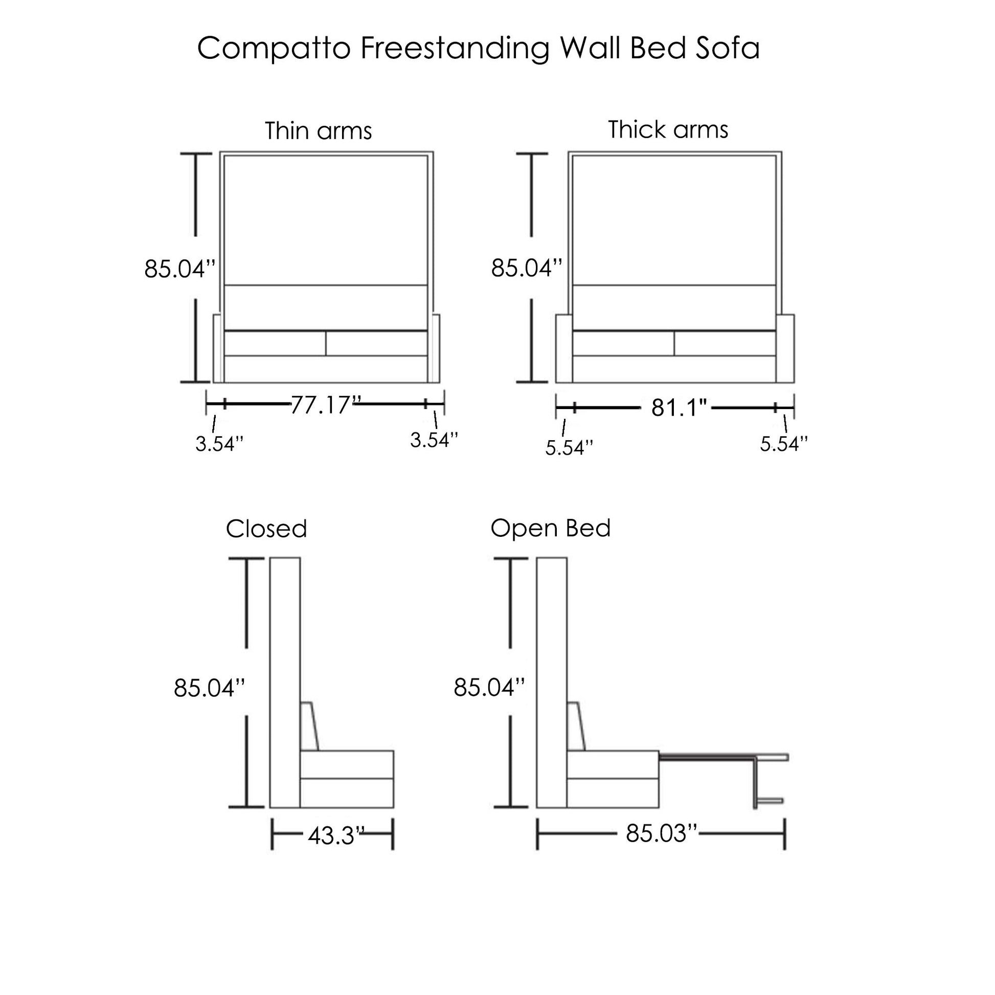 Compatto-freestanding-wall-bed-sofa-dimensions 2021