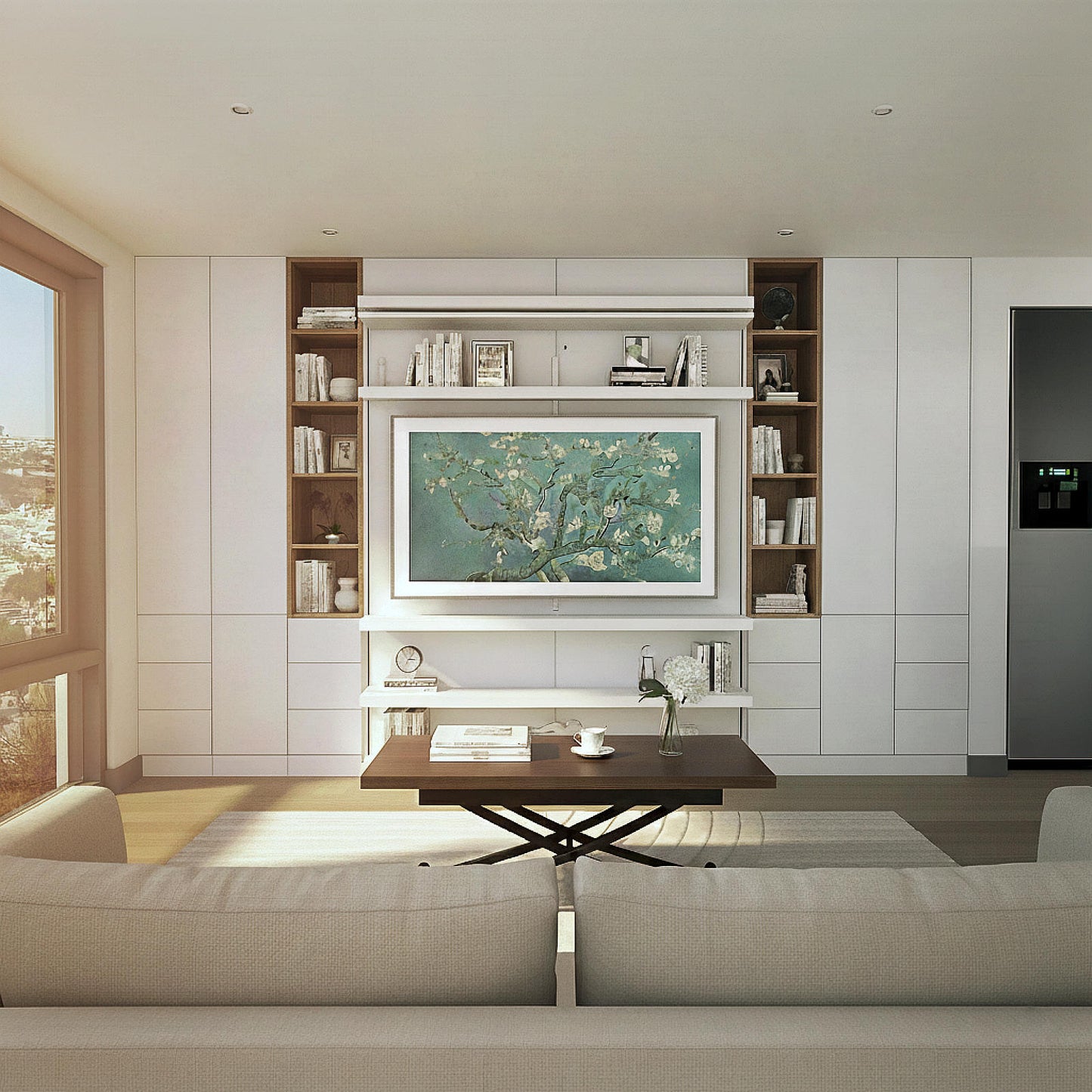 Revolving LMG Compatto Murphy Bed with TV on the face 