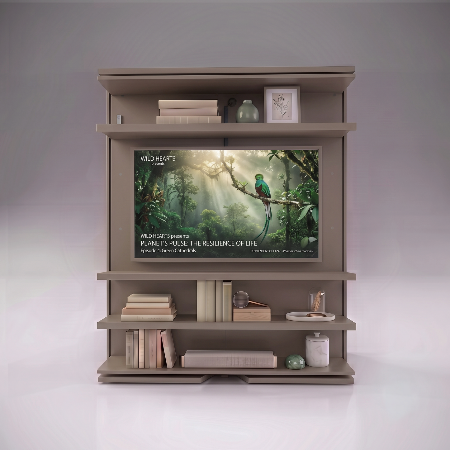 Compatto Rotating Murphy Bed bookshelf with TV option | Caffe