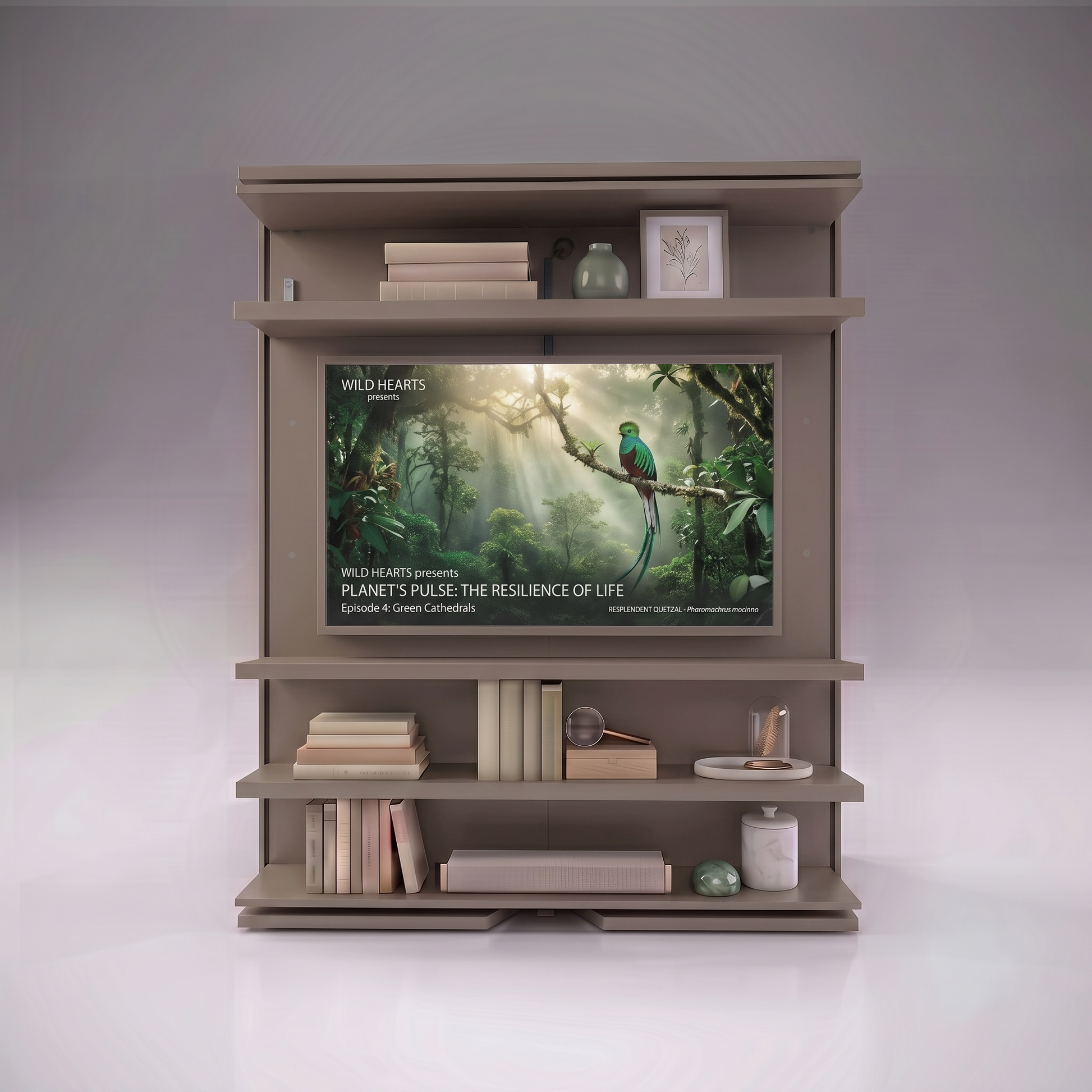 Compatto Rotating Murphy Bed bookshelf with TV option | Caffe