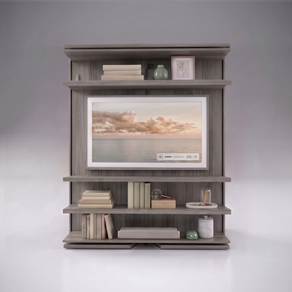 Compatto Rotating Murphy Bed bookshelf with TV option | Eucalipto Chiaro