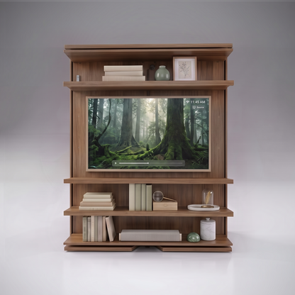 Compatto Rotating Murphy Bed bookshelf with TV option | Noce