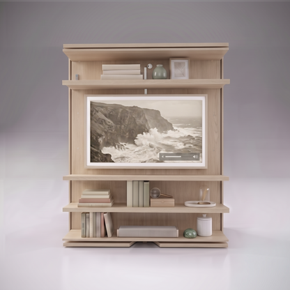 Compatto Rotating Murphy Bed bookshelf with TV option | Rovere Fine