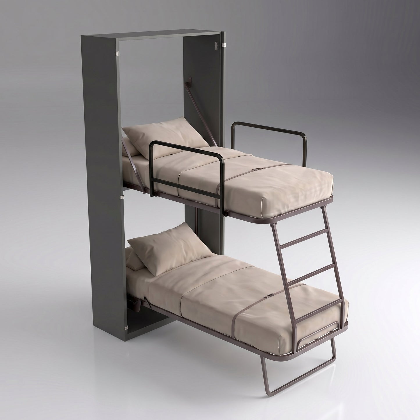 Compatto vertical bunk beds in alt view | Grigio Scuro