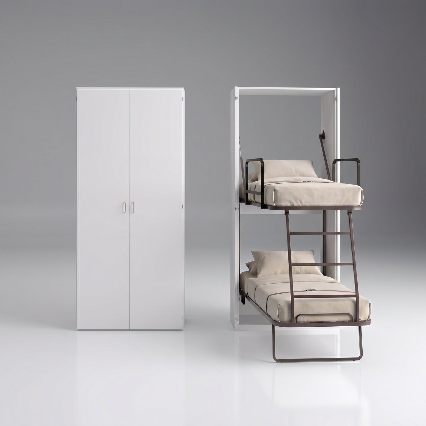 Compatto vertical bunk beds in white - expand furniture | Bianco Cera - White