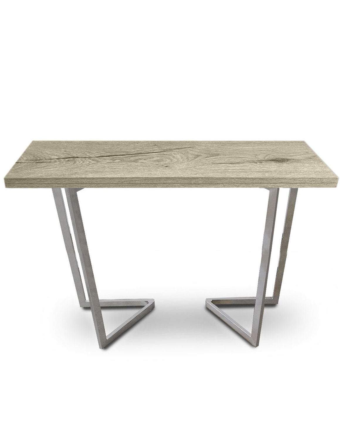 Counter-Height-Flip-Expanding-table in Grano panel and silver legs