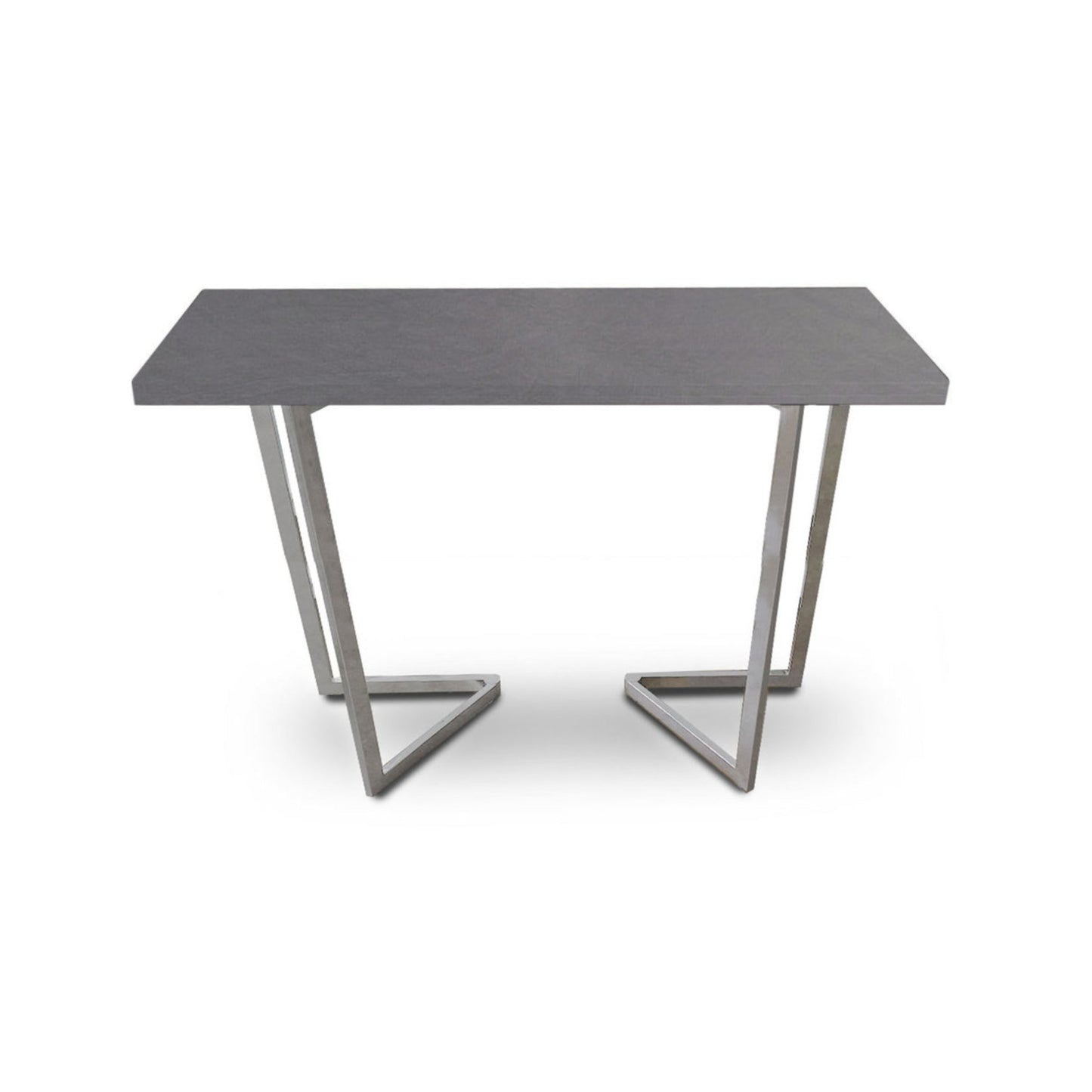 Counter-Height-Flip-Expanding-table in concrete texture and silver legs