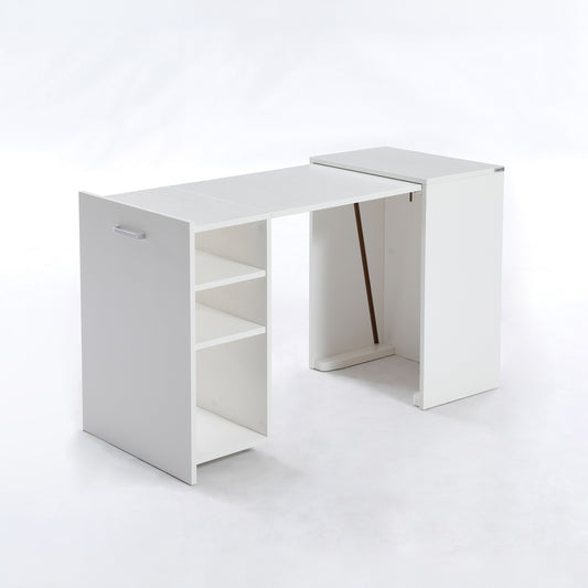 Cove - extending transforming office cabinet in matte white