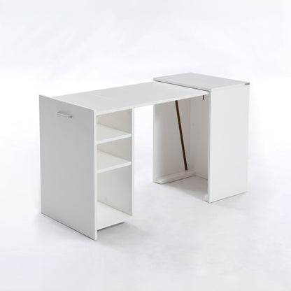 Cove - extending transforming office cabinet in matte white