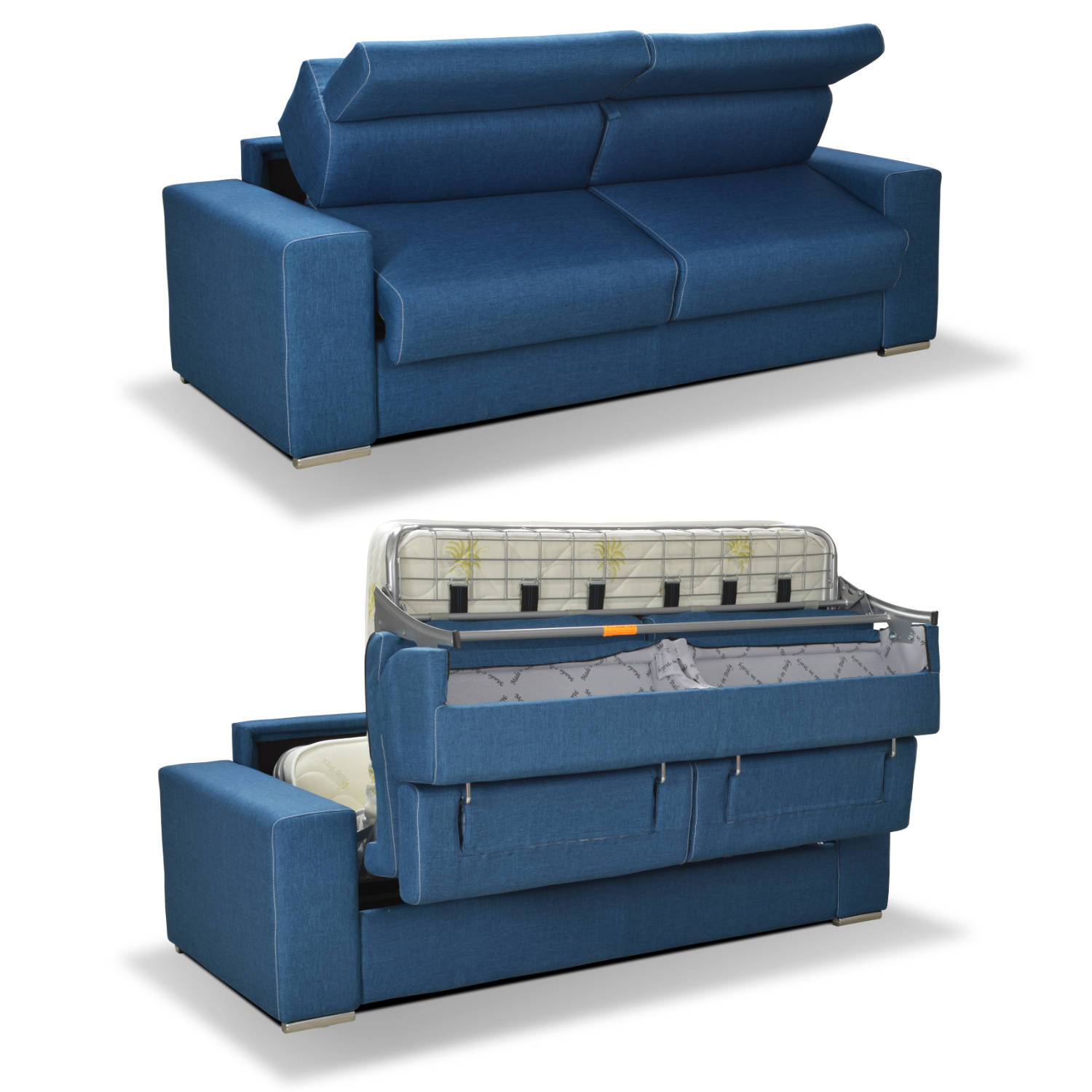 Dormire Italian Sofa bed - leave sheets convenient easy open - Roma 26 blue